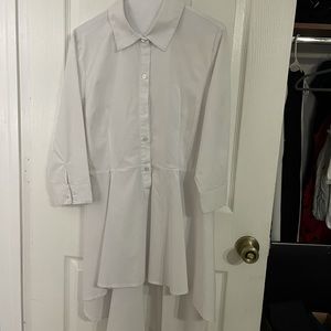 Button down high and low shirt dress
